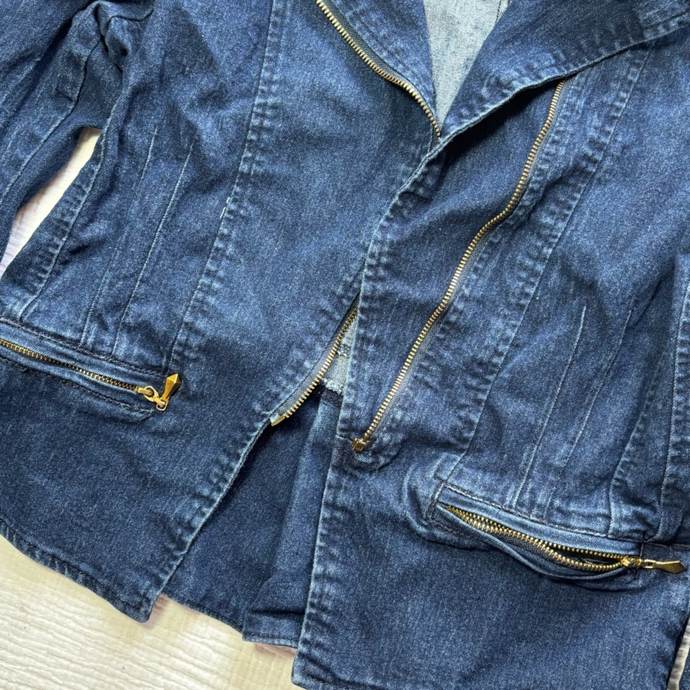 M. MICHEL Classic Blue Women's Jean Jacket - Picture 3 of 5